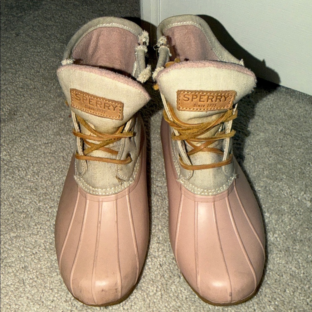 Sperry Women's Blush and Beige Duck Boots